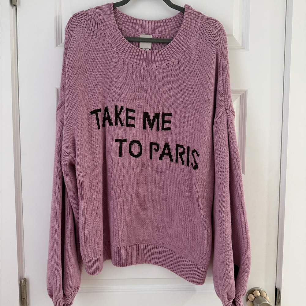 Anthropologie Maeve Graphic City Sweater ‘Take Me to Paris’ crewneck sweater XL - Picture 5 of 6
